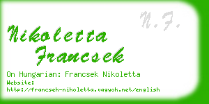 nikoletta francsek business card